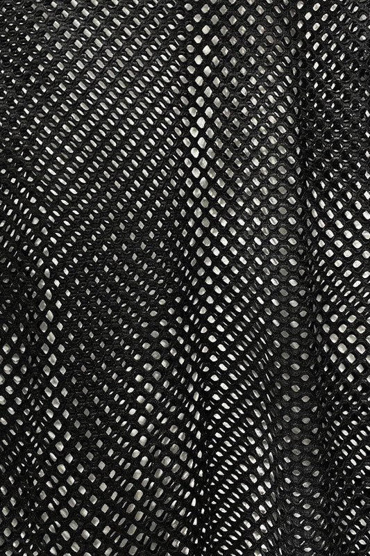 Fishnet Frenzy Cut-Out Mini Dress in Black
