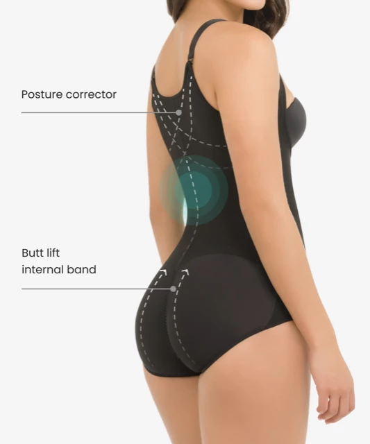 Butt-Lifting Compressive Bodysuit - Black