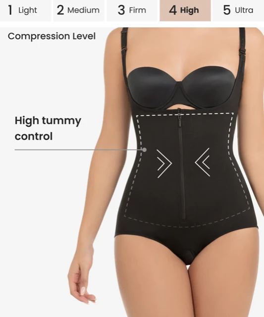 Butt-Lifting Compressive Bodysuit - Black