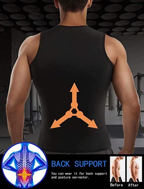 Sauna Suit Neoprene Vest for Men. Back Support. You can wear it for back support and posture corrector. 