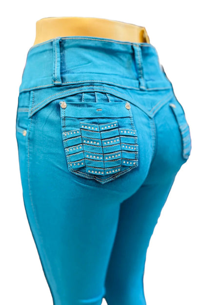 Back of Leilani Jeans With Studded Pockets