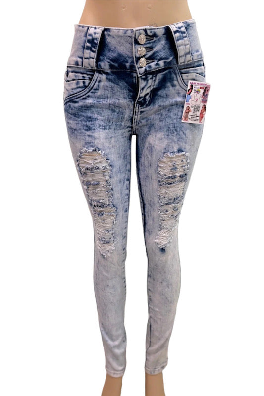 Acid Wash Ripped Jeans