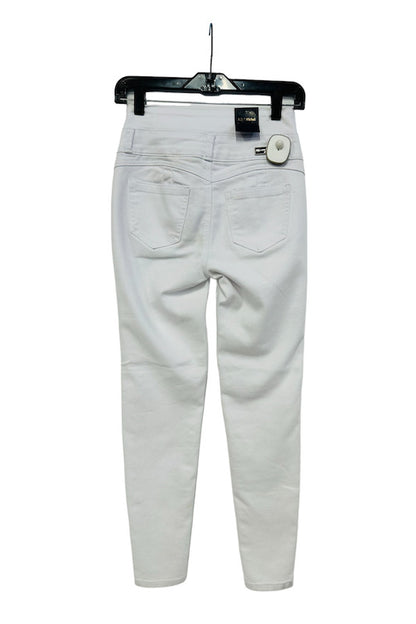back of Carol Jeans in white