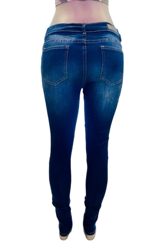 Back of Down Memory Lane Jeans in Navy Color 