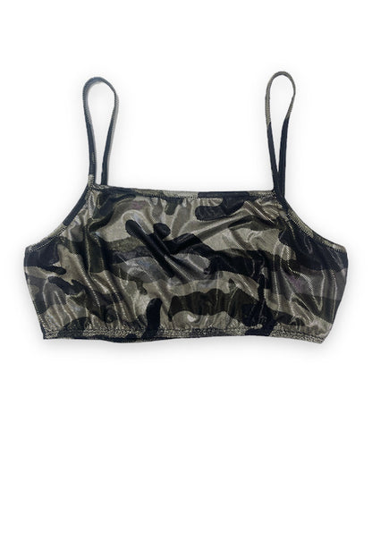 Metallic Camo Print crop top