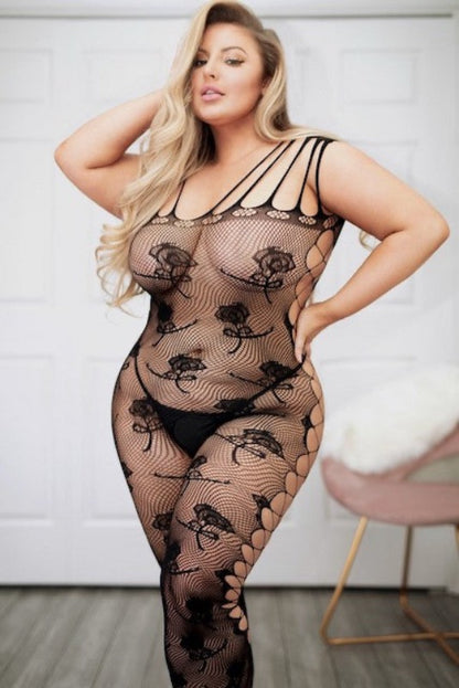 Roses are Red Fishnet Bodystocking in black