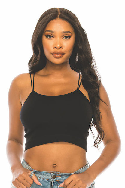 Ribbed Front With Floral Back Bralette - Black