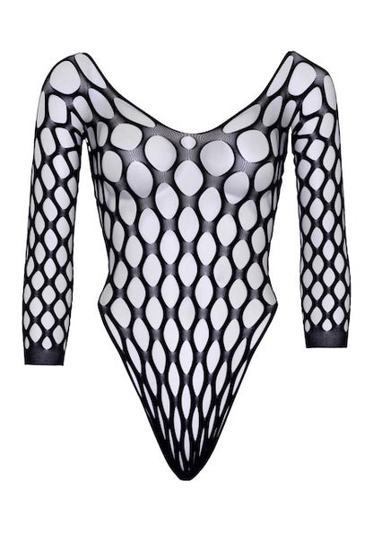 Move Me Fishnet Bodysuit in black