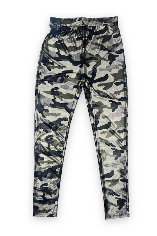 Metallic Camo Print pants