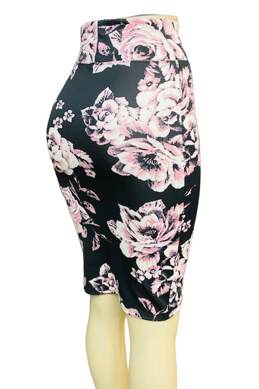 back of Fallin' In Rose Pencil Skirt