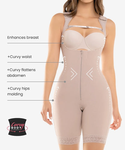 High Compression Bodysuit With Zip Crotch