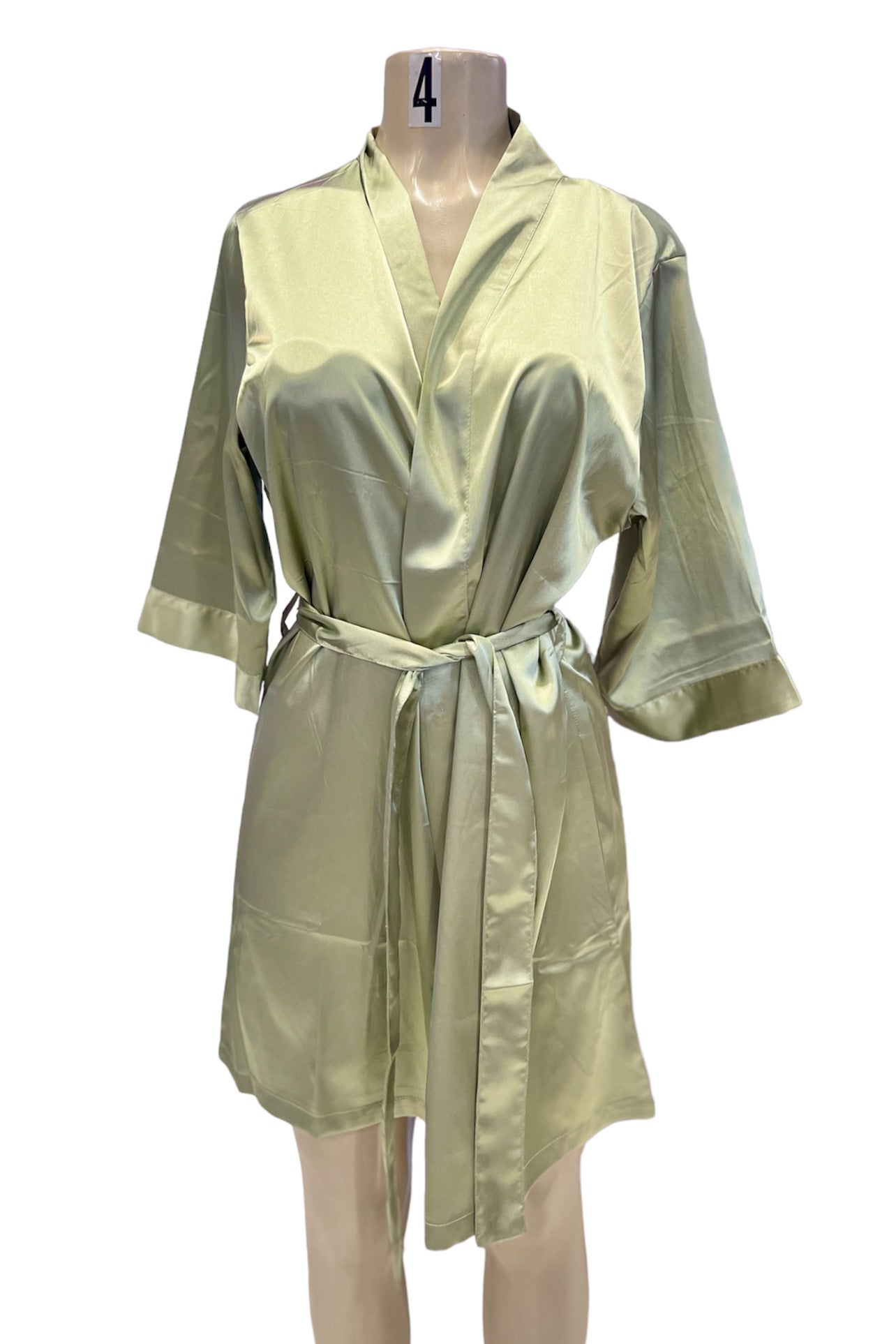 Satin Kimono Robe - Deep Laurel