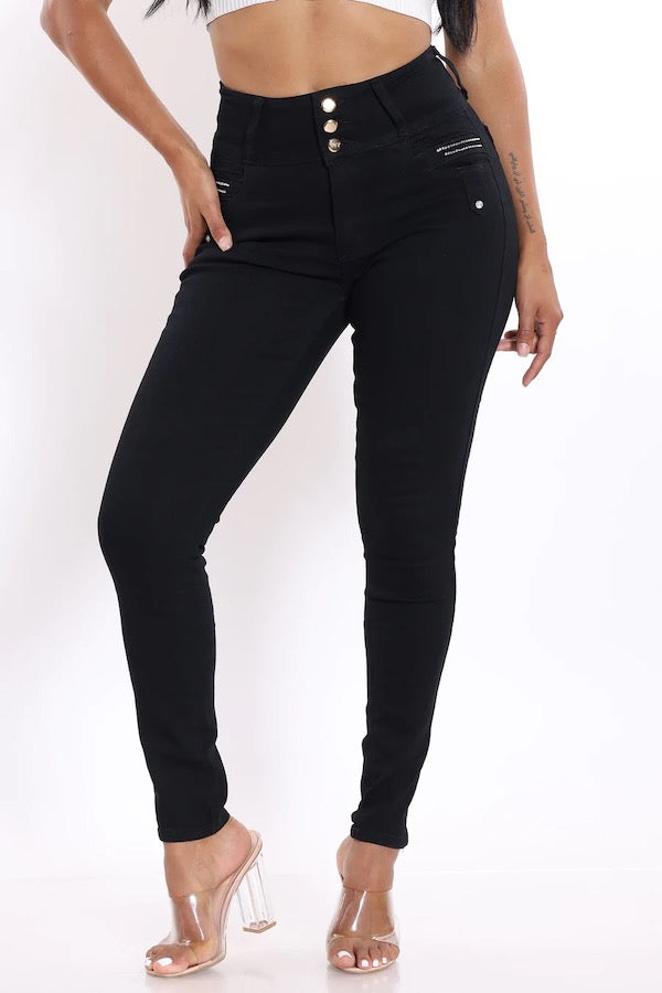 Studded Black Jeans in Black 
