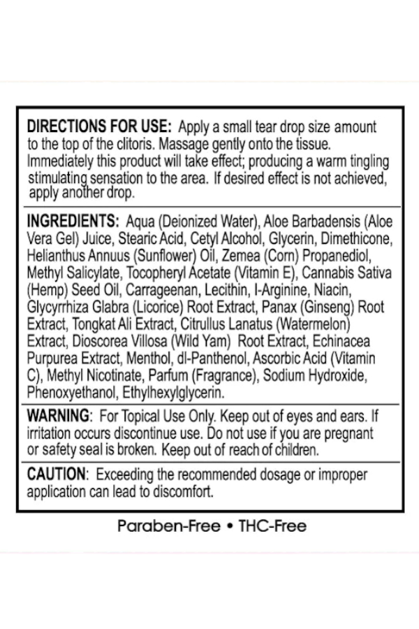 Directions for use - Ingredients- Warning - Caution. Information Sheet