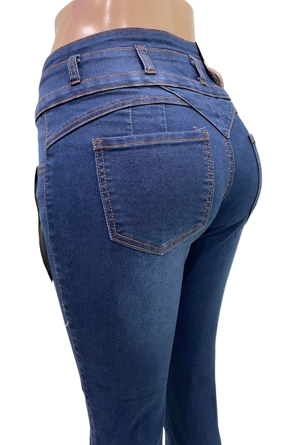 Back of Bootylicious High Rise Jeans in Blue