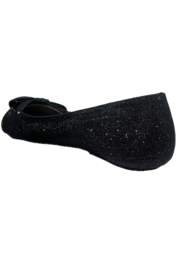 Gitana Bow Glitter Flats in black