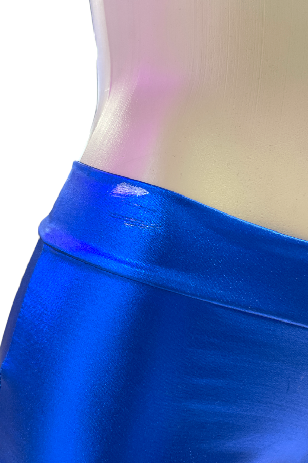 Close up of Vintage Metallic Boyshorts in Blue