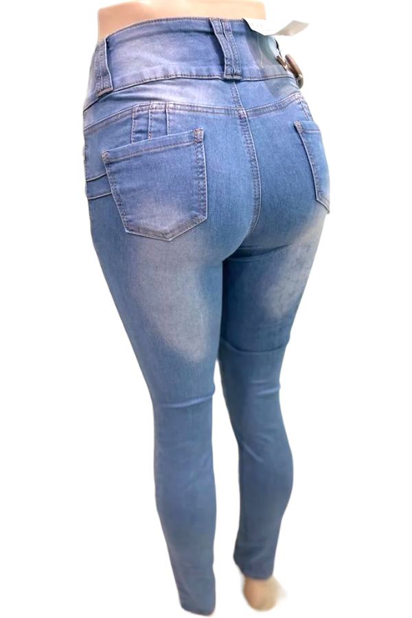 Back of Up The Ladder with O Rings Jeans in Light Blue 