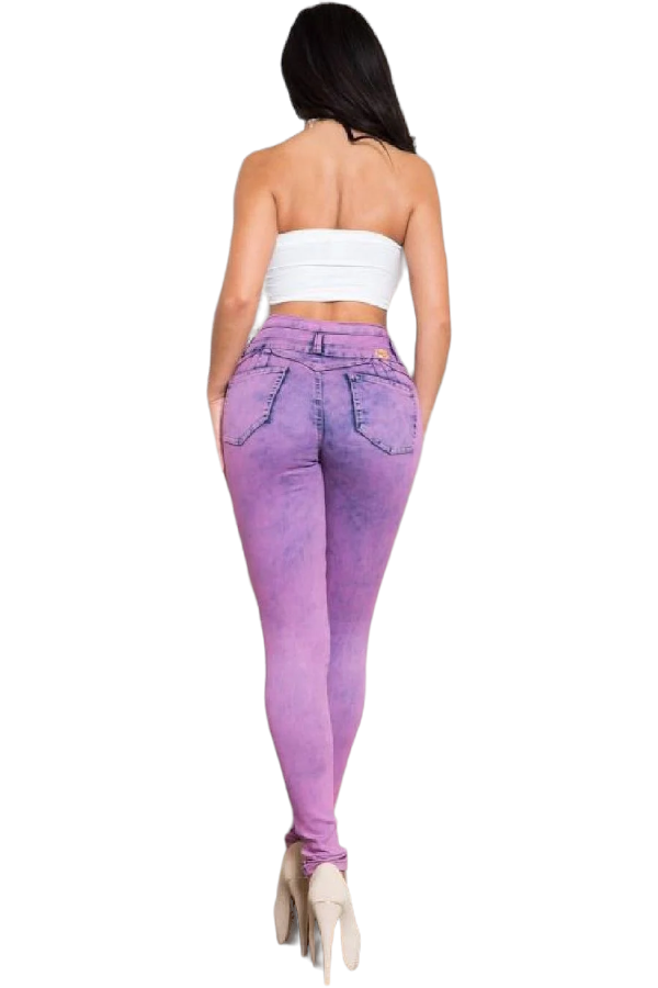 Back of Beauty Storm Denim Jeans in Purple