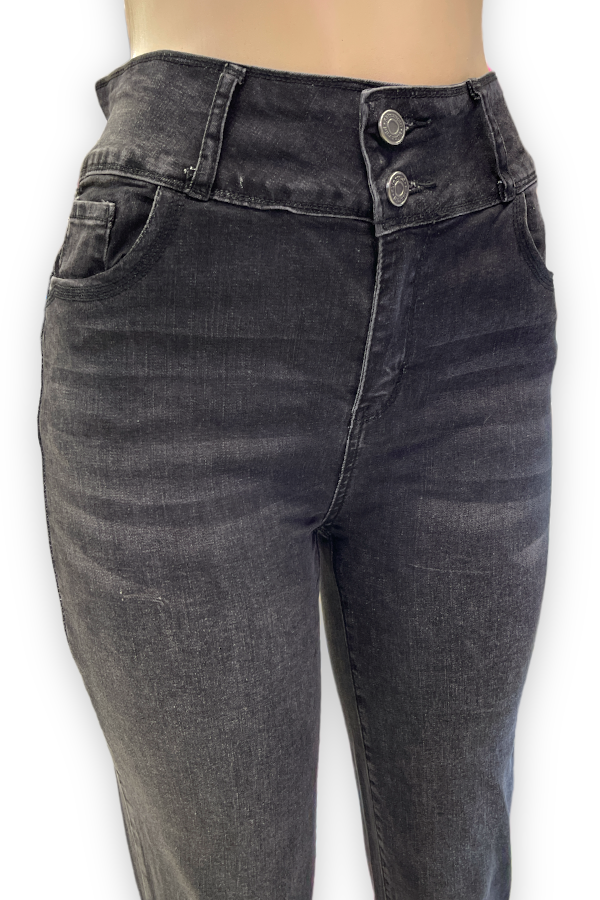 Close up of Chill Days Stretch Jeans in grey Color