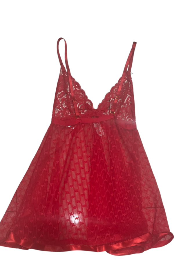 Flirty Heart Babydoll - Red - Back View