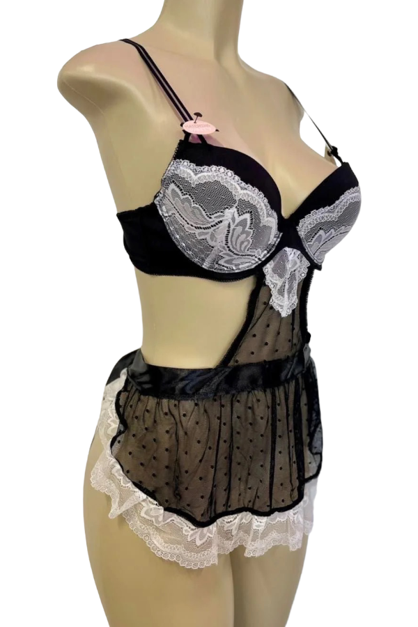 Maid Lace Babydoll - black