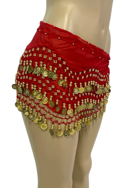 Belly Dance Coin Skirt - Red