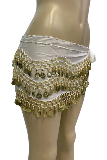 Belly Dance Coin Skirt - White