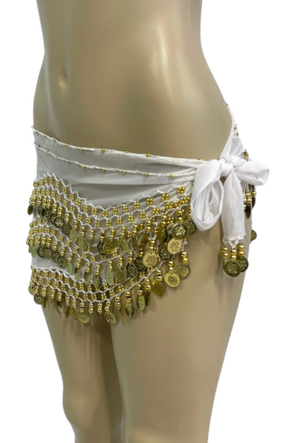 Belly Dance Coin Skirt - White