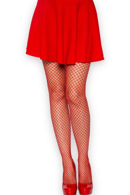 Gaia Spandex Net Industrial Tights  - Red