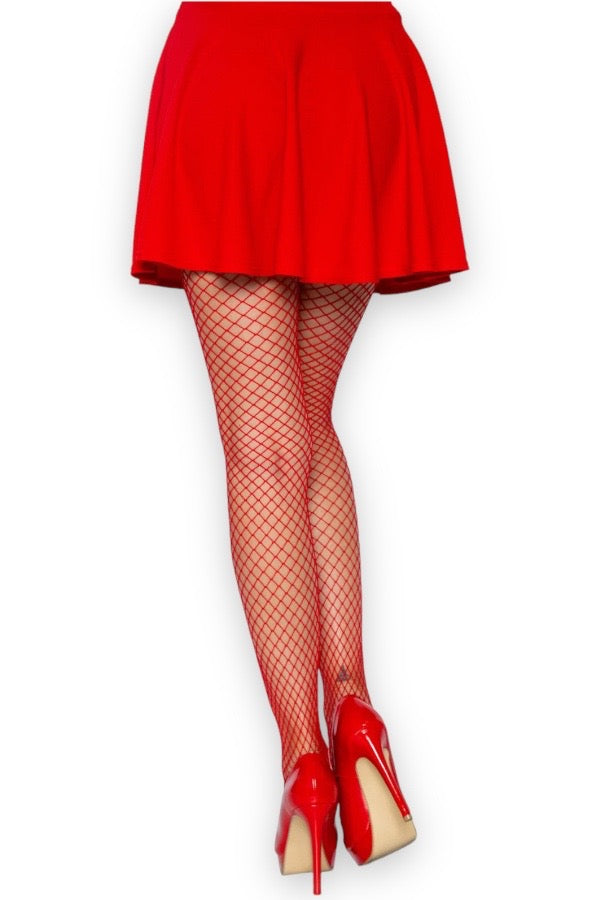 Gaia Spandex Net Industrial Tights  - Red - back view