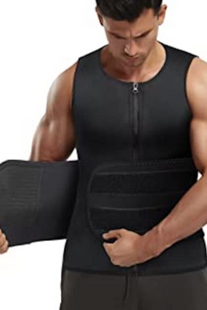 Sauna Suit Neoprene Vest for Men - Black