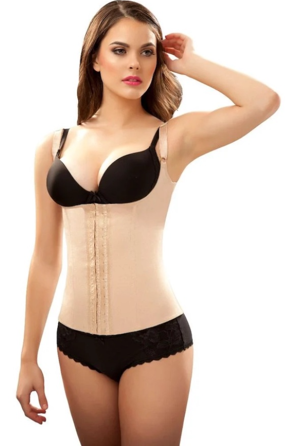 Renee Thermal Waist Trainer Vest Corset - Beige