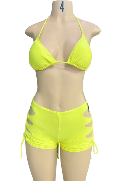 Hot Summer 2 Piece Swim Set - Neon Yellow