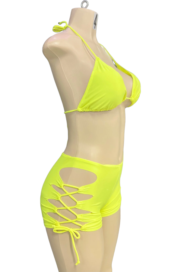 Hot Summer 2 Piece Swim Set - Neon Yellow