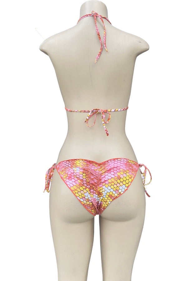 Sunset Mermaid 2 Piece Swim Set - Rust - Back View