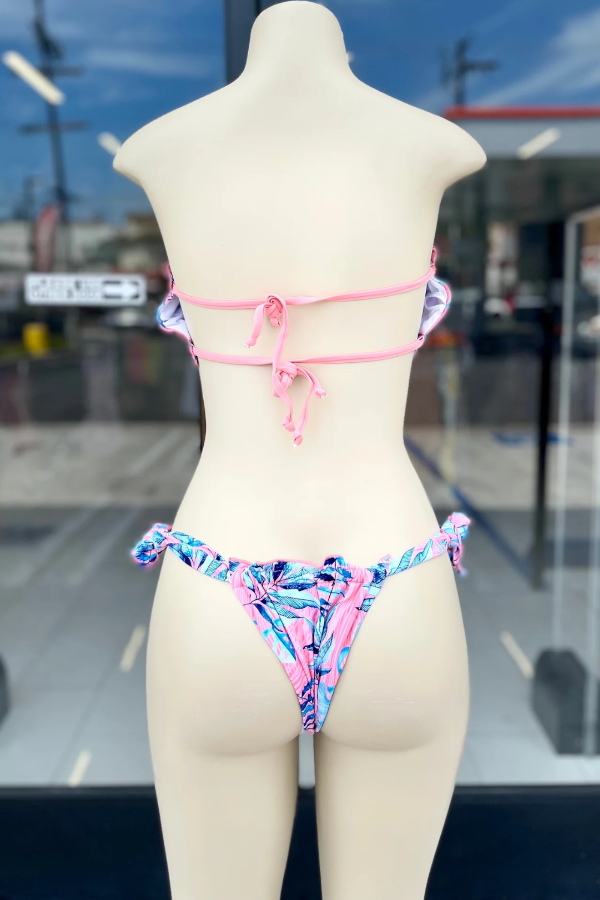 Blue Paradise Bikini Set - Pink