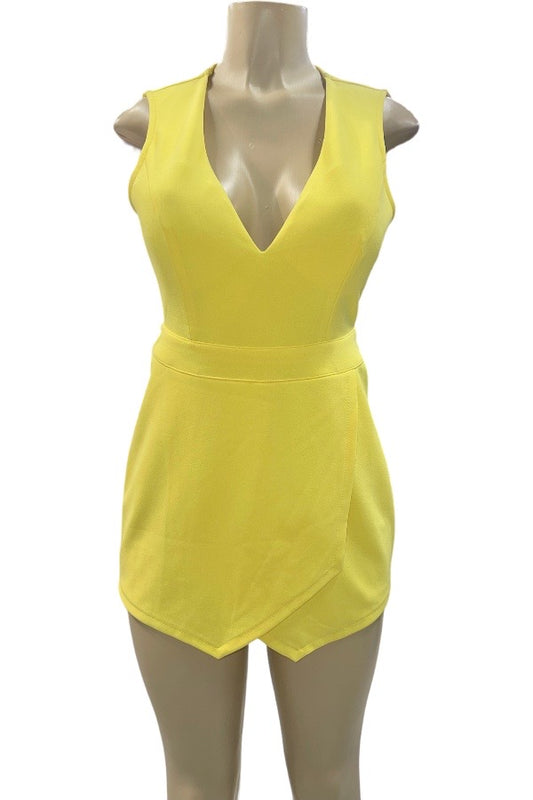 Iridessa Tulip Skirt Romper - Yellow