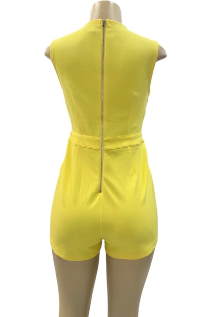 Iridessa Tulip Skirt Romper - Yellow - Back View