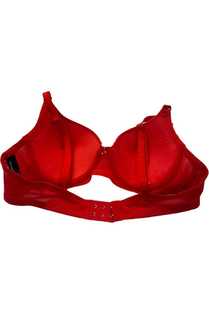 Beaded Chain Bra - Red - Back View