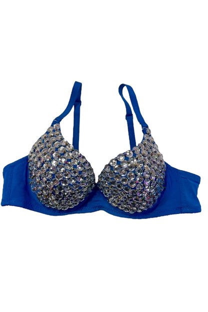 Beaded Chain Bra - Blue