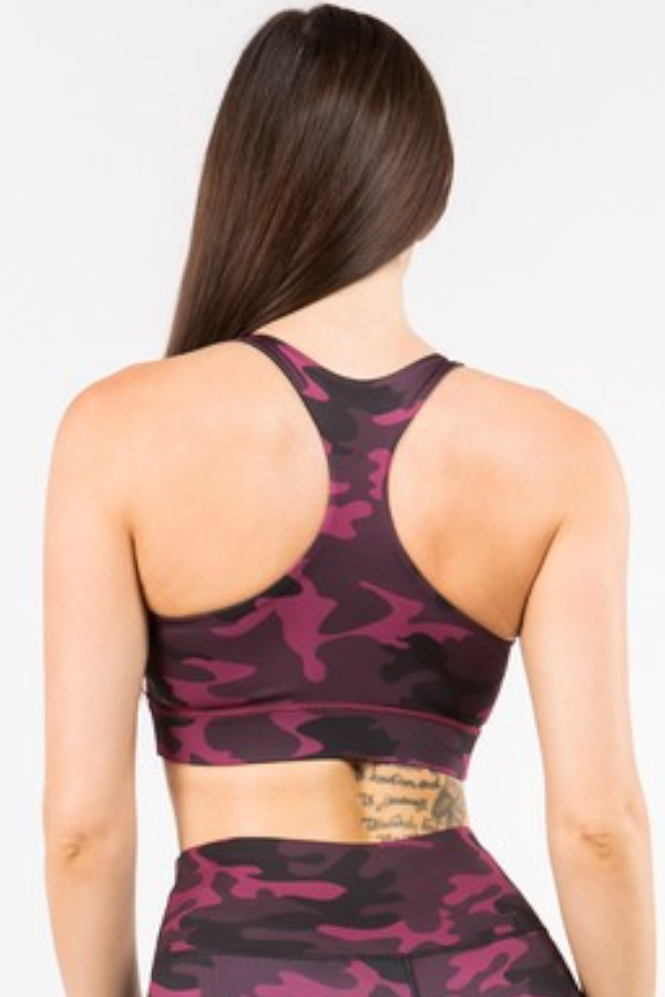 Can You See Me Pink Camo Activewear Sports Bra - Pink