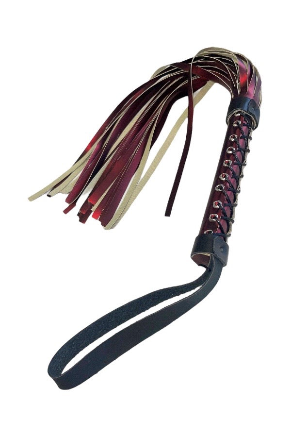 Corset Lace Up Whip Flogger - Burgundy