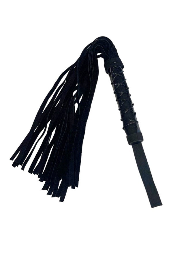Corset Lace Up Whip Flogger - Black