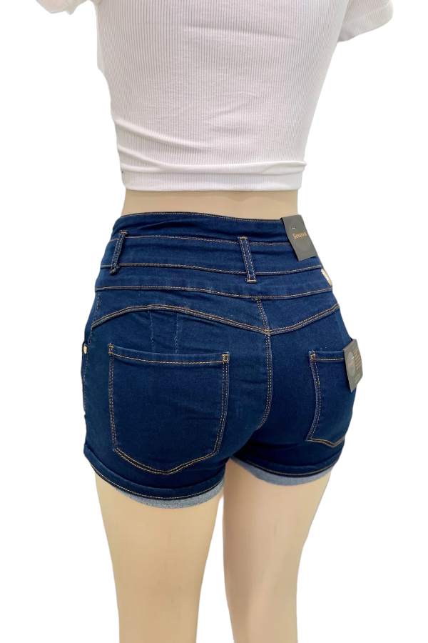 Just My High Rise Colombian Style Shorts - Navy