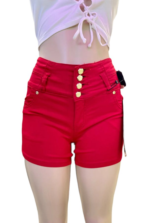 High Rise Colombian Style Shorts - Red