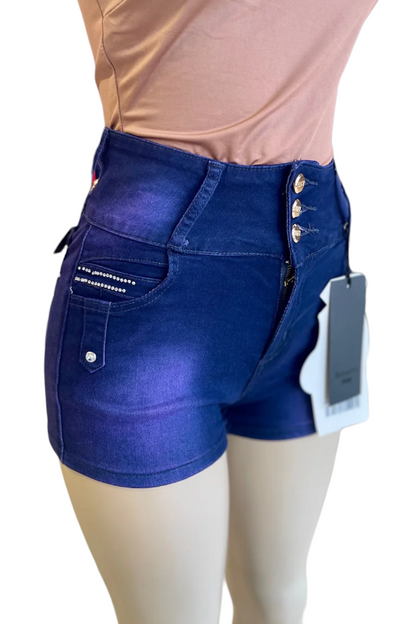 Studded Purple Shorts - Purple