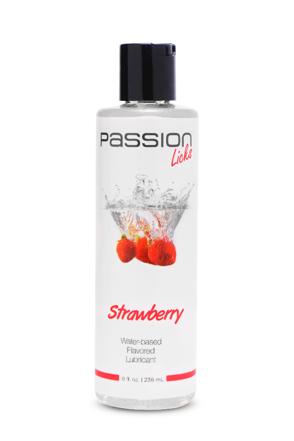 Passion Licks Water-Based Flavored Lubricant - Strawberry - 8 fl oz