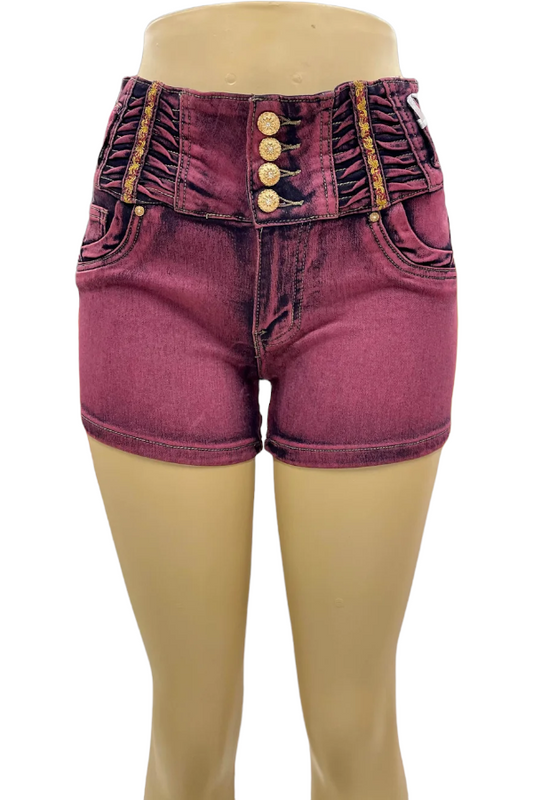 Dalia No Pocket Shorts - Burgundy