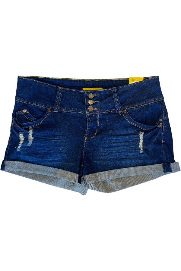 Wanna Betta Butt? Distressed Shorts - Navy